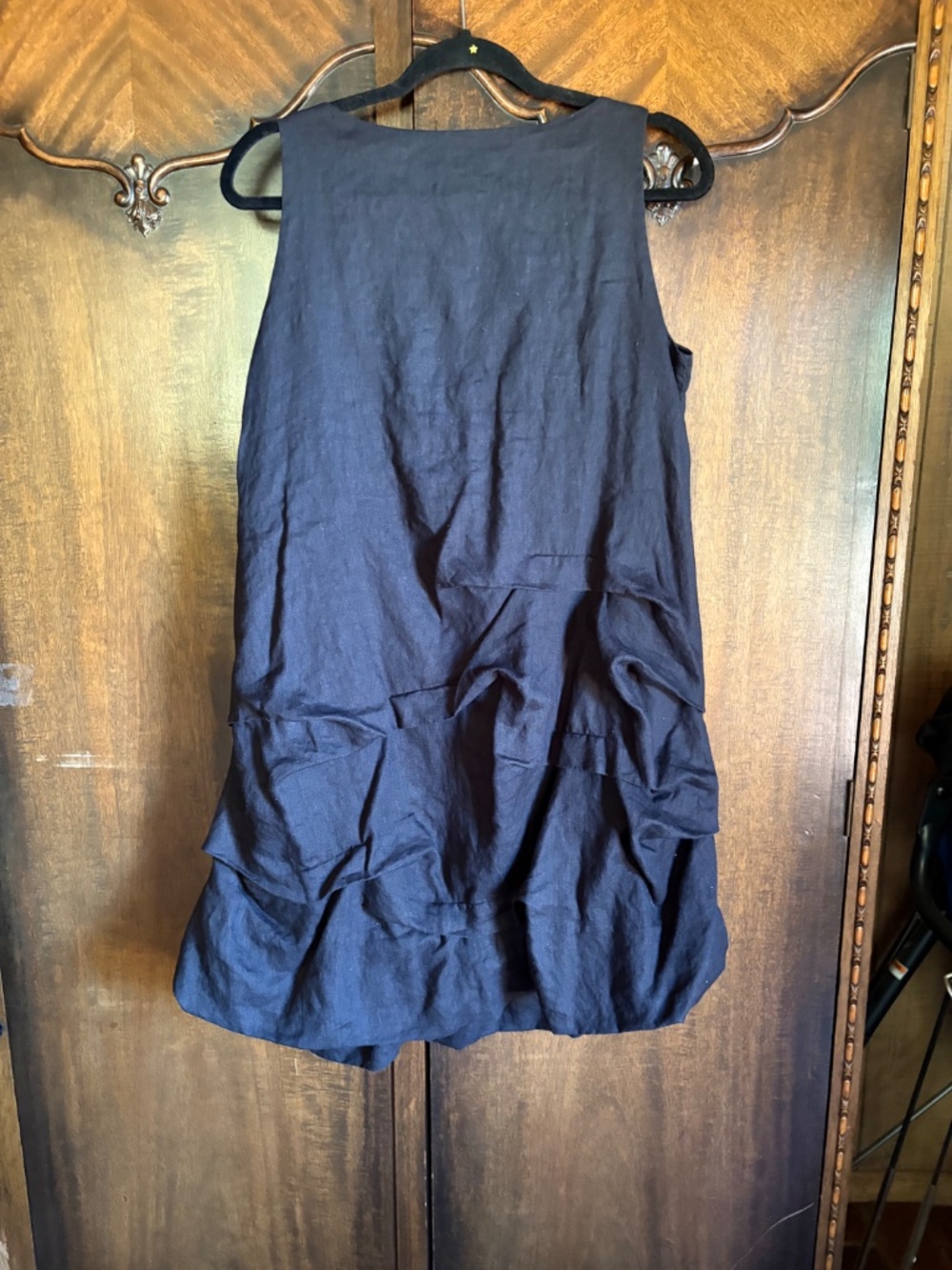 100% Black Linen Dress by Chalet Lagenlook Sleeveless - Picture 4 of 8